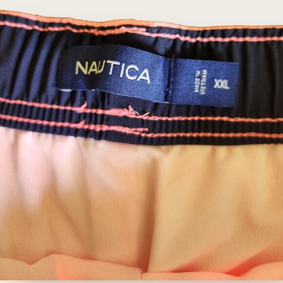 Nautica Men's Bright Pink Stretch Quick Dry Lined Drawstring Swim Trunks Sz XXL - Picture 4 of 7